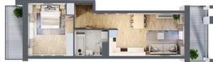 2 pokoje, apartament 44,43 m², piętro 1, oferta nr C3, Dom Hygge Twin, Warszawa, Mokotów, Sielce, ul. Bobrowiecka 4B
