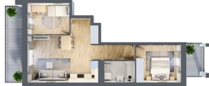 3 pokoje, apartament 52,25 m², piętro 2, oferta nr B8, Dom Hygge Twin, Warszawa, Mokotów, Sielce, ul. Bobrowiecka 4B