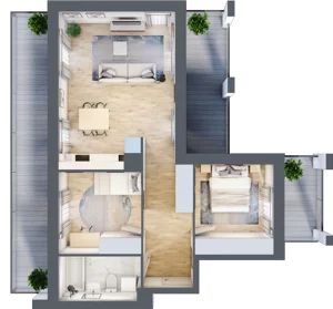 3 pokoje, apartament 59,45 m², piętro 5, oferta nr C13, Dom Hygge Twin, Warszawa, Mokotów, Sielce, ul. Bobrowiecka 4B