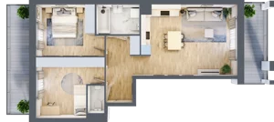 3 pokoje, apartament 65,92 m², piętro 1, oferta nr A1, Dom Hygge Twin, Warszawa, Mokotów, Sielce, ul. Bobrowiecka 4B