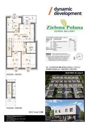 4 pokoje, apartament 72,90 m², piętro 1, oferta nr 36/2, Zielona Polana Etap 6, Nowa Wola, ul. Plonowa 36