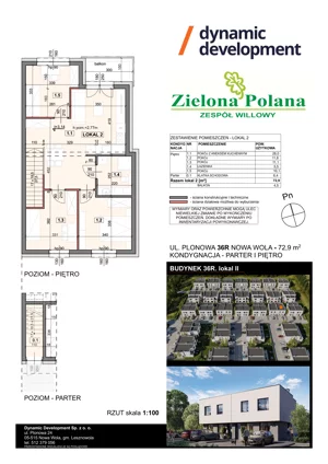 4 pokoje, apartament 72,90 m², piętro 1, oferta nr 36R/2, Zielona Polana Etap 6, Nowa Wola, ul. Plonowa 36