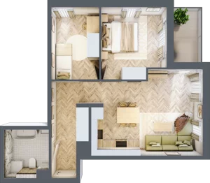 3 pokoje, mieszkanie 54,93 m², piętro 2, oferta nr A-21, Podgórki Tynieckie, Kraków, Dębniki, Sidzina, ul. Podgórki Tynieckie