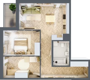 3 pokoje, mieszkanie 59,62 m², piętro 1, oferta nr A-10, Podgórki Tynieckie, Kraków, Dębniki, Sidzina, ul. Podgórki Tynieckie