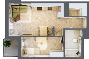 2 pokoje, mieszkanie 43,64 m², parter, oferta nr A-4, Podgórki Tynieckie, Kraków, Dębniki, Sidzina, ul. Podgórki Tynieckie