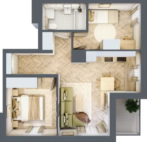 3 pokoje, mieszkanie 46,91 m², parter, oferta nr A-7, Podgórki Tynieckie, Kraków, Dębniki, Sidzina, ul. Podgórki Tynieckie