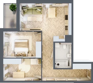3 pokoje, mieszkanie 59,62 m², parter, oferta nr A-2, Podgórki Tynieckie, Kraków, Dębniki, Sidzina, ul. Podgórki Tynieckie
