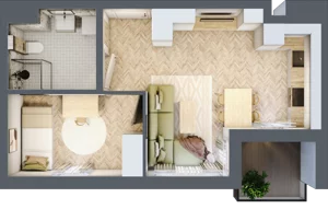 2 pokoje, mieszkanie 37,37 m², piętro 1, oferta nr A-16, Podgórki Tynieckie, Kraków, Dębniki, Sidzina, ul. Podgórki Tynieckie