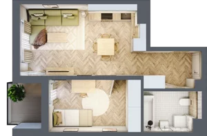 2 pokoje, mieszkanie 39,57 m², parter, oferta nr A-5, Podgórki Tynieckie, Kraków, Dębniki, Sidzina, ul. Podgórki Tynieckie