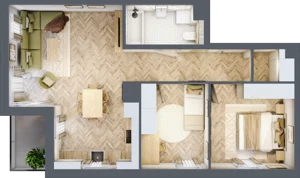 3 pokoje, mieszkanie 61,11 m², parter, oferta nr A-1, Podgórki Tynieckie, Kraków, Dębniki, Sidzina, ul. Podgórki Tynieckie