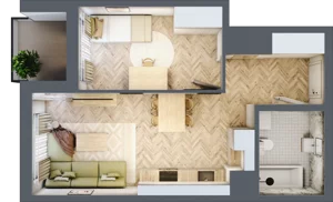 2 pokoje, mieszkanie 38,56 m², parter, oferta nr B-6, Podgórki Tynieckie, Kraków, Dębniki, Sidzina, ul. Podgórki Tynieckie
