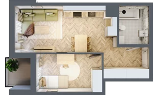2 pokoje, mieszkanie 39,11 m², parter, oferta nr B-4, Podgórki Tynieckie, Kraków, Dębniki, Sidzina, ul. Podgórki Tynieckie