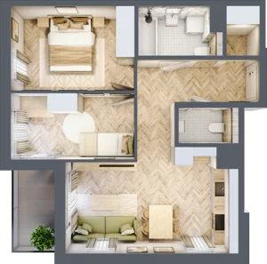 3 pokoje, mieszkanie 54,22 m², parter, oferta nr B-2, Podgórki Tynieckie, Kraków, Dębniki, Sidzina, ul. Podgórki Tynieckie
