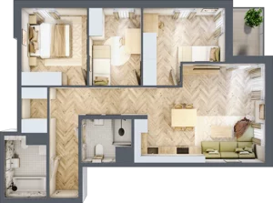 4 pokoje, mieszkanie 73,50 m², piętro 1, oferta nr B-16, Podgórki Tynieckie, Kraków, Dębniki, Sidzina, ul. Podgórki Tynieckie