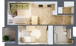 2 pokoje, mieszkanie 40,36 m², parter, oferta nr B-5, Podgórki Tynieckie, Kraków, Dębniki, Sidzina, ul. Podgórki Tynieckie