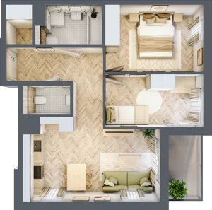 3 pokoje, mieszkanie 54,22 m², parter, oferta nr B-8, Podgórki Tynieckie, Kraków, Dębniki, Sidzina, ul. Podgórki Tynieckie