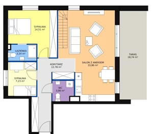 5 pokoi, mieszkanie 74,95 m², piętro 5, oferta nr A.4.13, Helenów Park, Łódź, Bałuty, Bałuty-Doły, ul. Smugowa / Źródłowa