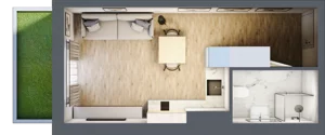 1 pokój, apartament inwestycyjny 24,97 m², parter, oferta nr A/3, Apartamenty Bałtyk - komfortowe lokale nad morzem, Jastrzębia Góra, ul. Jantarowa 3