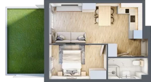 2 pokoje, apartament inwestycyjny 35,35 m², parter, oferta nr A/7, Apartamenty Bałtyk - komfortowe lokale nad morzem, Jastrzębia Góra, ul. Jantarowa 3