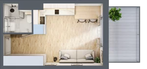 1 pokój, apartament inwestycyjny 22,14 m², piętro 2, oferta nr A/120, Apartamenty Bałtyk - komfortowe lokale nad morzem, Jastrzębia Góra, ul. Jantarowa 3