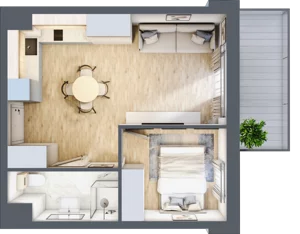 2 pokoje, apartament inwestycyjny 33,60 m², piętro 3, oferta nr A/301, Apartamenty Bałtyk - komfortowe lokale nad morzem, Jastrzębia Góra, ul. Jantarowa 3
