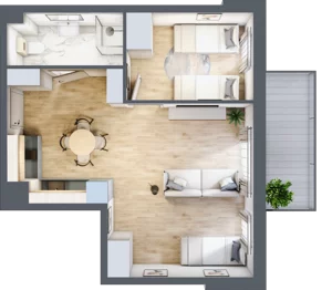 2 pokoje, apartament inwestycyjny 44,19 m², piętro 3, oferta nr A/322, Apartamenty Bałtyk - komfortowe lokale nad morzem, Jastrzębia Góra, ul. Jantarowa 3