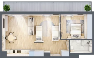 2 pokoje, apartament inwestycyjny 52,80 m², piętro 4, oferta nr A/403, Apartamenty Bałtyk - komfortowe lokale nad morzem, Jastrzębia Góra, ul. Jantarowa 3