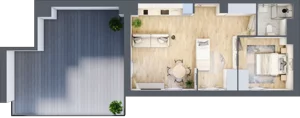 2 pokoje, apartament inwestycyjny 48,66 m², piętro 4, oferta nr A/408, Apartamenty Bałtyk - komfortowe lokale nad morzem, Jastrzębia Góra, ul. Jantarowa 3