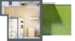 1 pokój, apartament inwestycyjny 25,76 m², parter, oferta nr B/2, Apartamenty Bałtyk - komfortowe lokale nad morzem, Jastrzębia Góra, ul. Jantarowa 3