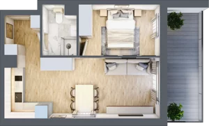 2 pokoje, apartament inwestycyjny 37,61 m², piętro 2, oferta nr B/202, Apartamenty Bałtyk - komfortowe lokale nad morzem, Jastrzębia Góra, ul. Jantarowa 3