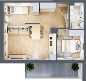 2 pokoje, apartament inwestycyjny 44,75 m², piętro 2, oferta nr B/206, Apartamenty Bałtyk - komfortowe lokale nad morzem, Jastrzębia Góra, ul. Jantarowa 3
