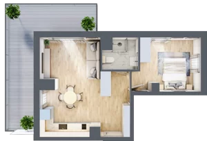 2 pokoje, apartament inwestycyjny 40,12 m², piętro 4, oferta nr B/403, Apartamenty Bałtyk - komfortowe lokale nad morzem, Jastrzębia Góra, ul. Jantarowa 3