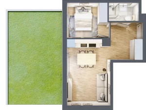 2 pokoje, apartament inwestycyjny 35,35 m², parter, oferta nr C/3, Apartamenty Bałtyk - komfortowe lokale nad morzem, Jastrzębia Góra, ul. Jantarowa 3