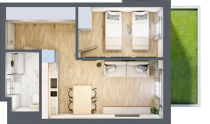 2 pokoje, apartament inwestycyjny 38,94 m², parter, oferta nr C/9, Apartamenty Bałtyk - komfortowe lokale nad morzem, Jastrzębia Góra, ul. Jantarowa 3