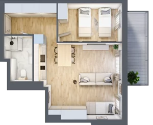 2 pokoje, apartament inwestycyjny 47,48 m², piętro 1, oferta nr C/110, Apartamenty Bałtyk - komfortowe lokale nad morzem, Jastrzębia Góra, ul. Jantarowa 3