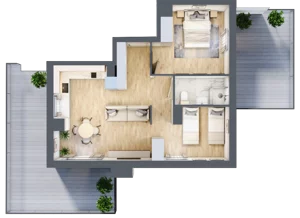 2 pokoje, apartament inwestycyjny 54,19 m², piętro 4, oferta nr C/401, Apartamenty Bałtyk - komfortowe lokale nad morzem, Jastrzębia Góra, ul. Jantarowa 3