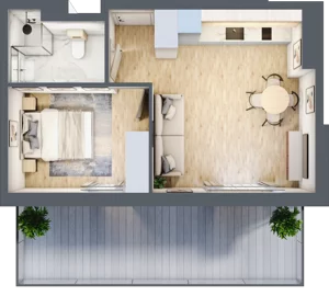 2 pokoje, apartament inwestycyjny 36,30 m², piętro 4, oferta nr C/402, Apartamenty Bałtyk - komfortowe lokale nad morzem, Jastrzębia Góra, ul. Jantarowa 3