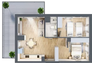 2 pokoje, apartament inwestycyjny 50,86 m², piętro 4, oferta nr C/404, Apartamenty Bałtyk - komfortowe lokale nad morzem, Jastrzębia Góra, ul. Jantarowa 3