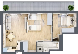 2 pokoje, apartament inwestycyjny 48,18 m², piętro 4, oferta nr C/405, Apartamenty Bałtyk - komfortowe lokale nad morzem, Jastrzębia Góra, ul. Jantarowa 3