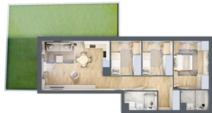 4 pokoje, mieszkanie 70,74 m², piętro 1, oferta nr 54, Nova Dworcowa Apartamenty, Mszczonów, ul. Dworcowa 40