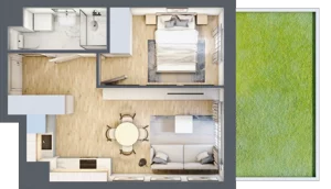 2 pokoje, mieszkanie 35,35 m², parter, oferta nr 109, Nova Dworcowa Apartamenty, Mszczonów, ul. Dworcowa 40