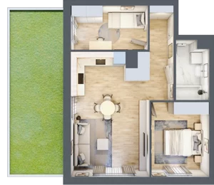 3 pokoje, mieszkanie 53,86 m², piętro 1, oferta nr 112, Nova Dworcowa Apartamenty, Mszczonów, ul. Dworcowa 40