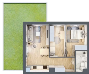 3 pokoje, mieszkanie 53,28 m², piętro 1, oferta nr 113, Nova Dworcowa Apartamenty, Mszczonów, ul. Dworcowa 40