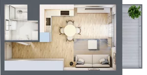 1 pokój, mieszkanie 26,92 m², piętro 3, oferta nr 132, Nova Dworcowa Apartamenty, Mszczonów, ul. Dworcowa 40
