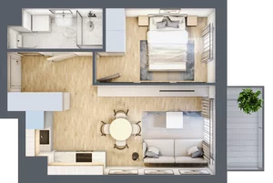 2 pokoje, mieszkanie 34,97 m², piętro 3, oferta nr 135, Nova Dworcowa Apartamenty, Mszczonów, ul. Dworcowa 40