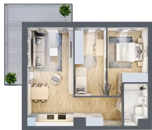 3 pokoje, mieszkanie 55,30 m², piętro 4, oferta nr 32, Nova Dworcowa Apartamenty, Mszczonów, ul. Dworcowa 40