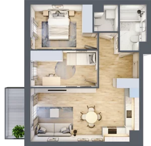 3 pokoje, mieszkanie 57,13 m², piętro 4, oferta nr 97, Nova Dworcowa Apartamenty, Mszczonów, ul. Dworcowa 40
