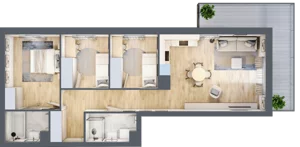 4 pokoje, mieszkanie 70,48 m², piętro 4, oferta nr 144, Nova Dworcowa Apartamenty, Mszczonów, ul. Dworcowa 40