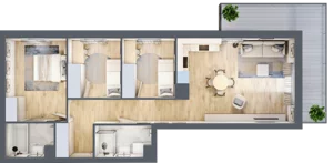 4 pokoje, mieszkanie 70,80 m², piętro 5, oferta nr 157, Nova Dworcowa Apartamenty, Mszczonów, ul. Dworcowa 40
