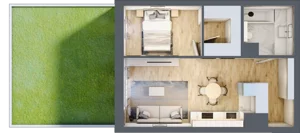 2 pokoje, mieszkanie 43,71 m², piętro 1, oferta nr C.0.5, Apartamenty Widok etap II, Skierniewice, Widok, ul. Armii Krajowej 63